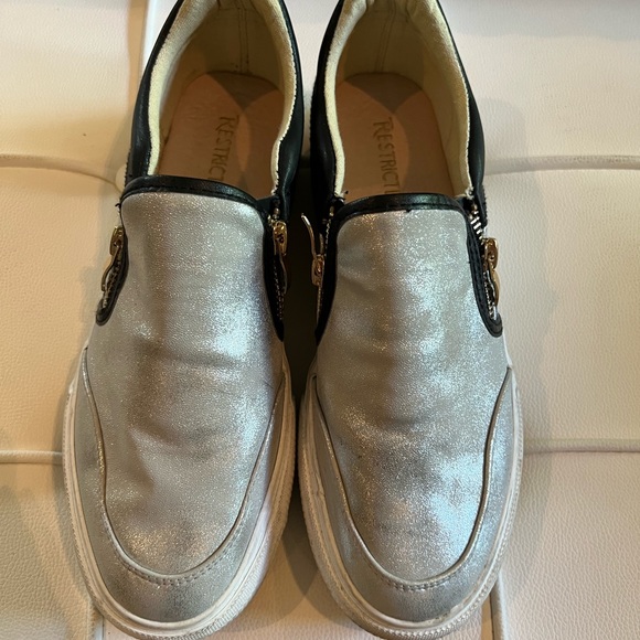 Restricted Shoes - Silver zipper slip on shoes